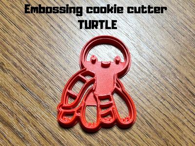 Embossing cookie cutter mr turtle