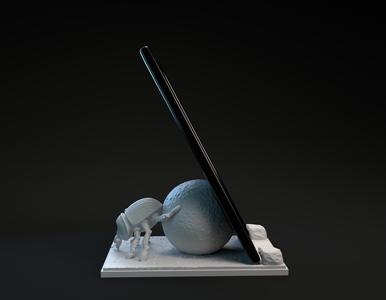 Dung beetle phone holder intended for 3D printing