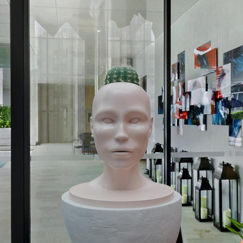 Vase Flower Pot Bust Beautiful European Female 3D