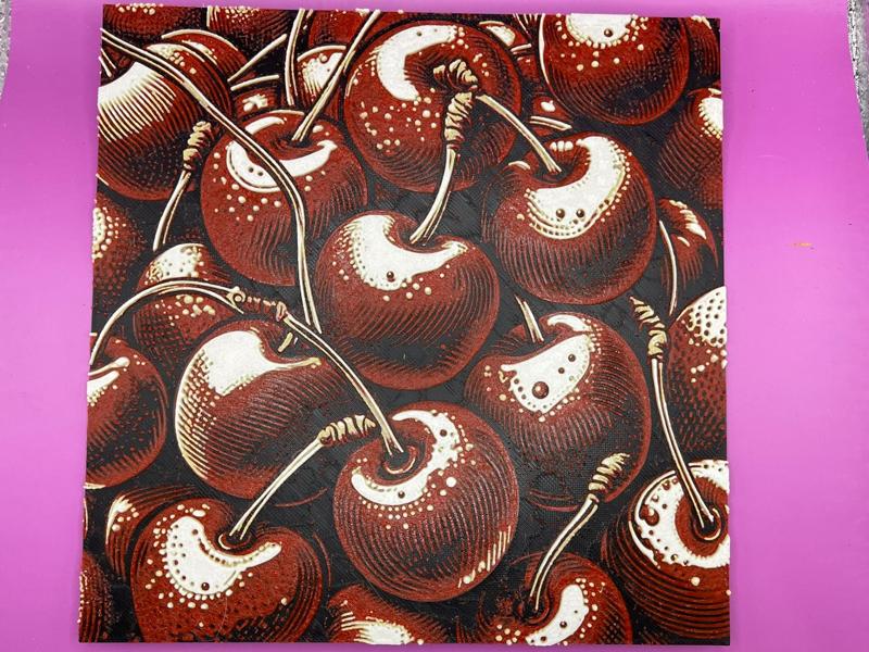 Cherries HueForge Woodblock Print Art