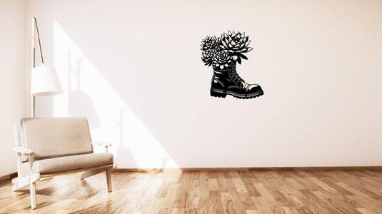 Houseleek / sempervivum in a shoe wall or table decoration