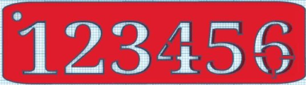 Zeichenschablone Schlüsselanhänger ( Zahlen )