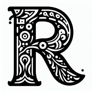 Frottage creation: letter R (version 4)