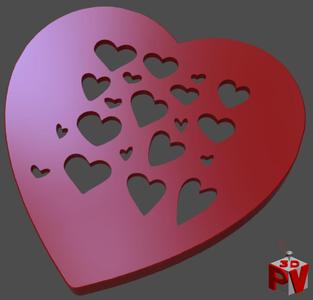 Heart Box Blocked Heart Cutout Lid