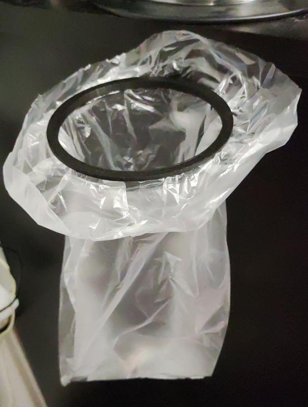 Wall-mounted plastic bag trash bin