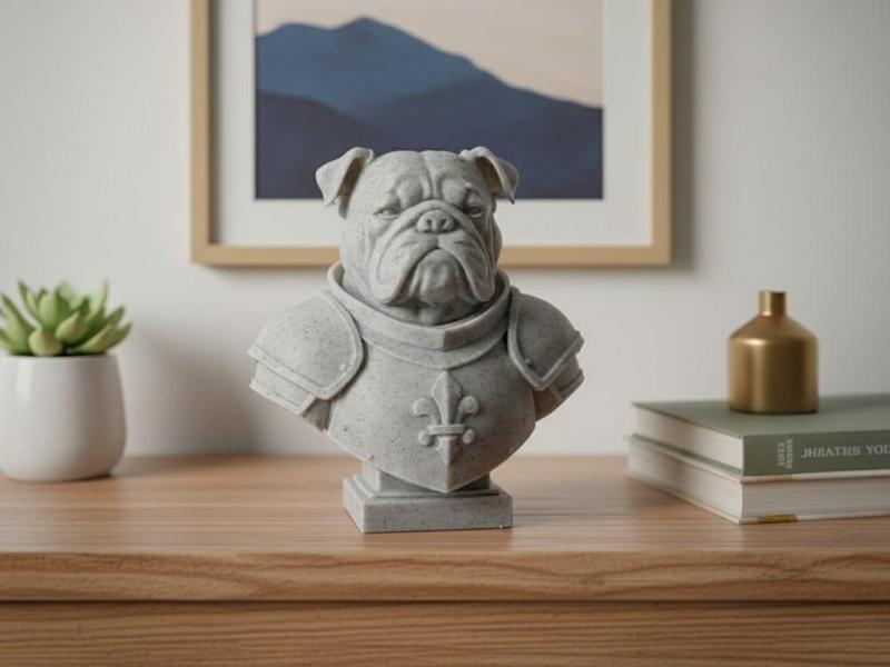 English Bulldog Knight Bust
