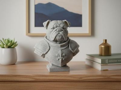 English Bulldog Knight Bust