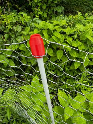 Chicken wire holder for 10mm fiberglass fence poles