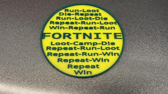 Fortnite Win Coaster 2 Color Print