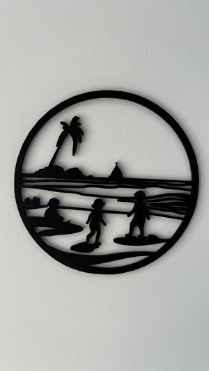 Kids At The Beach Wall Art #2