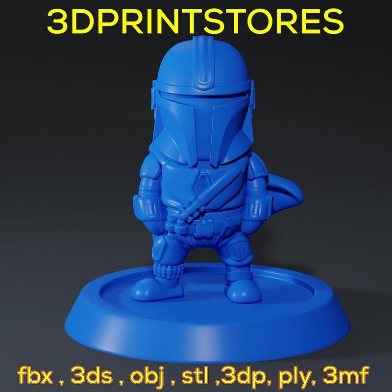 Mandaloria chibi ready to 3d print
