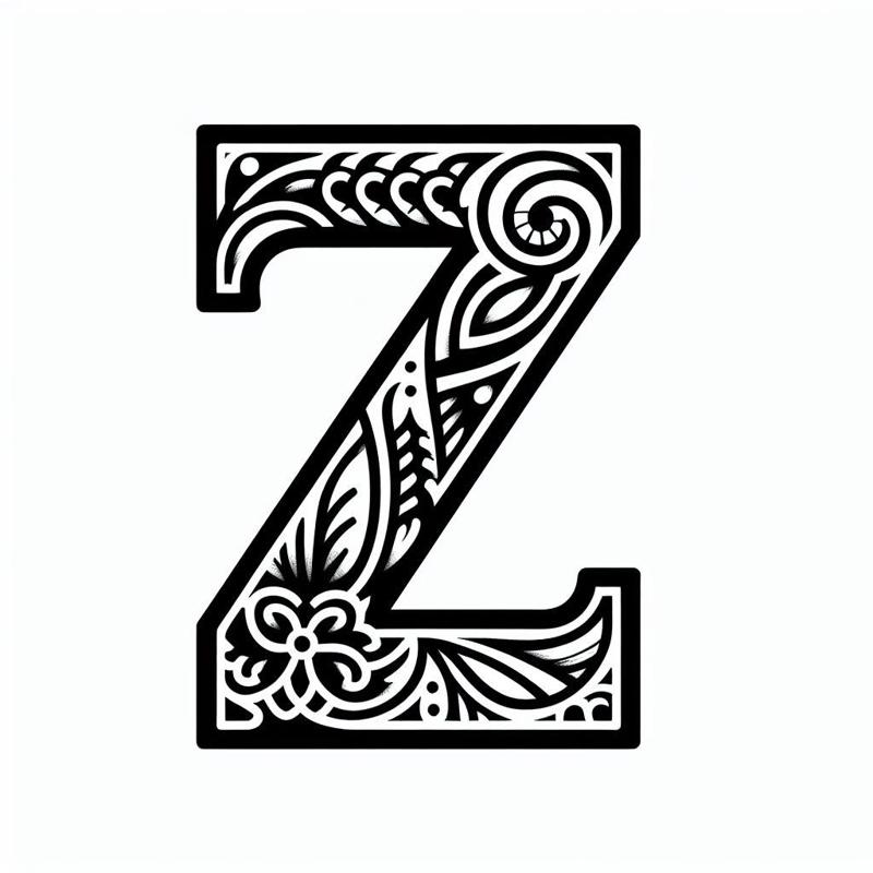 Frottage creation: letter Z (version 9)