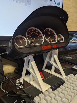 Cover for electronics of a BMW e46 instrumer cluster conversion for sim racing NOW WITH LEGS