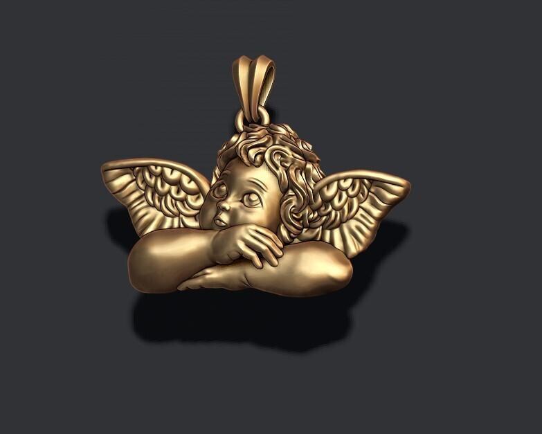 dreaming angel pendant v2 3D print model