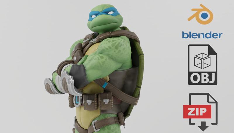 Leonardo TMNT Lowpoly Rigged