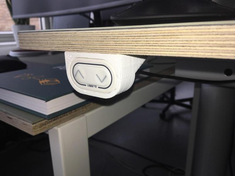 Button mount for height adjustable desk system, Linak