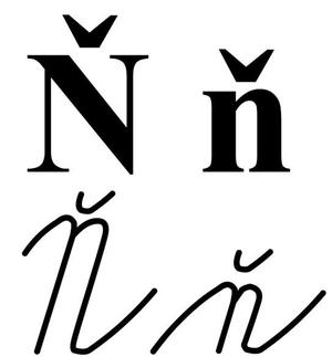 Simple letter Ňň