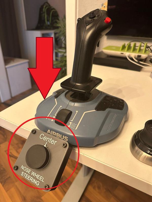 Airbus Tiller Joystick Addon für Thrustmaster TCA (replaces function of thrustlever)