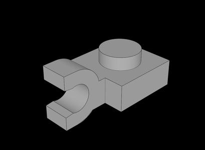 Lego Compatible (6019.dat) Plate  1 x  1 with Clip Horizontal (Thick U-Clip)
