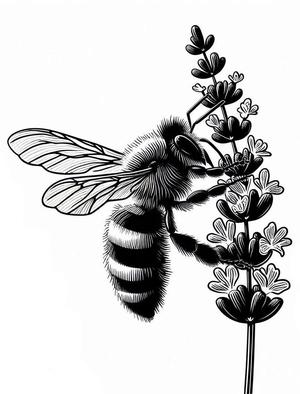 Wall art: Bee on lavender (three colours)