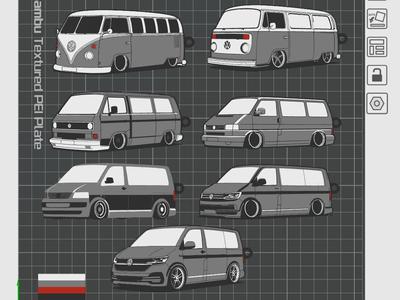 VW Bus generation 1-7 T1 T2 T3 T4 T5 T6 T7 Keychai