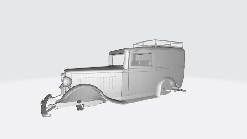Opel P4 delivery van with sheet metal body in 1/87 H0 scale as a kit