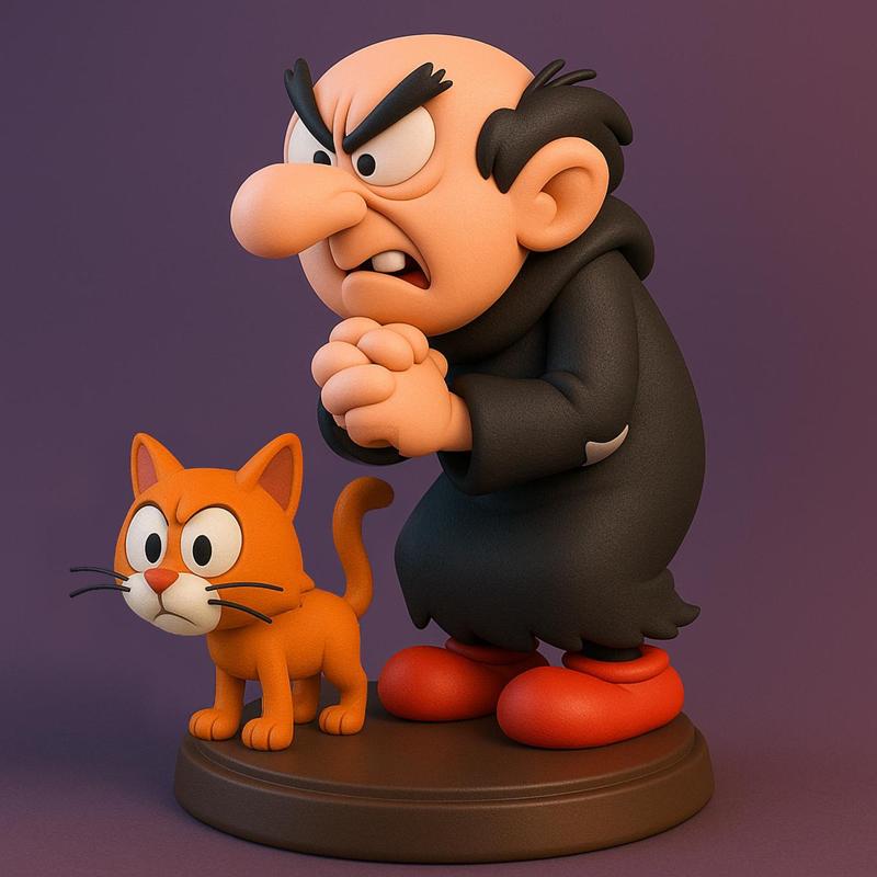 Gargamel and Azrael 3D figure Infinity/Disney style (100 mm)