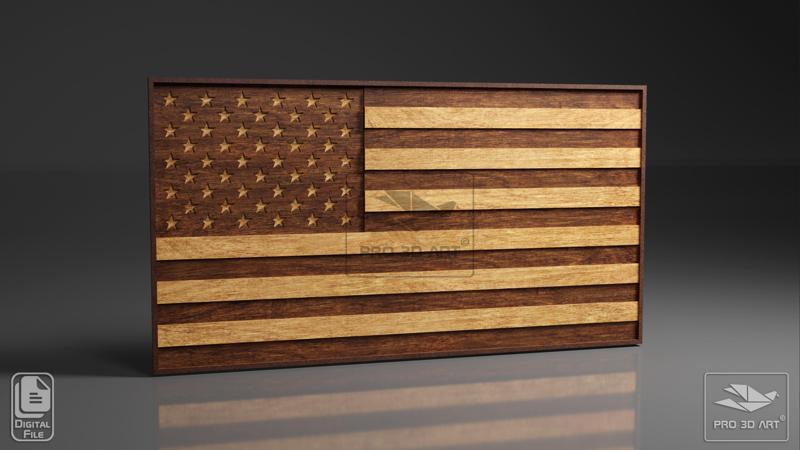 USA Flag - Multilayer Laser Cutting Files