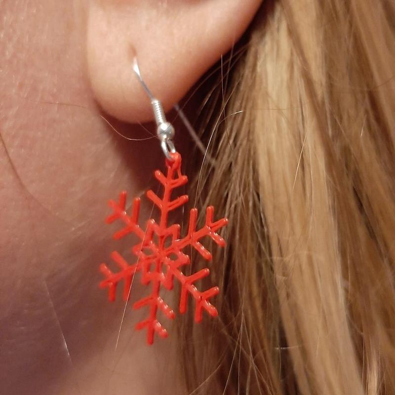 Earrings "snowflake" / Boucles d'oreille "flocon de neige" / Pendientes "copo de nieve"