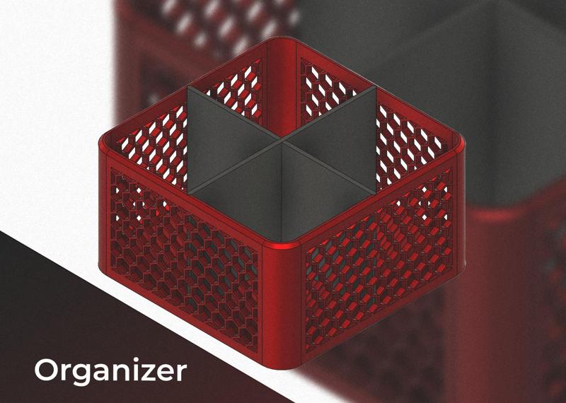 Hexagonal organizer with two separators