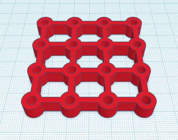 template for 4x4x4 LED cube