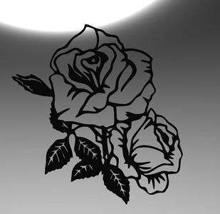 line art rose, wall art rose, 2d art rose, rose decor, rose decoration, flower decor, 2d flower, wall flower, line art flower