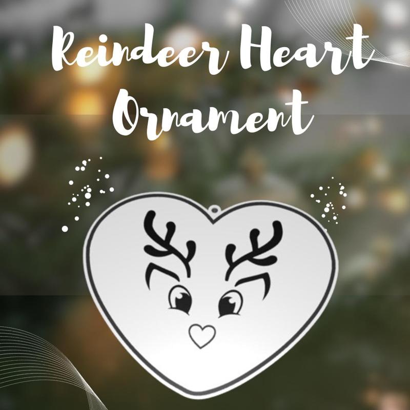 Reindeer Heart Ornament: Festive 3D Print for Your Christmas Tree