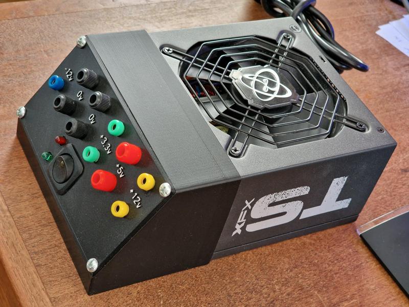 Bench power supply panel for computer PSU