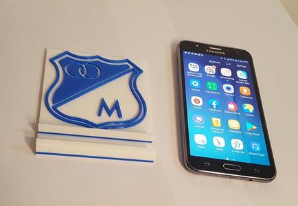 Soporte Celular con escudo de Millonarios