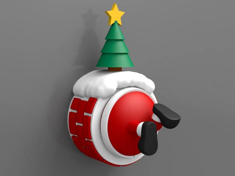 Santa Claus through the Chimney/Fridge Magnet/Multiple Versions and Colors (No AMS required)