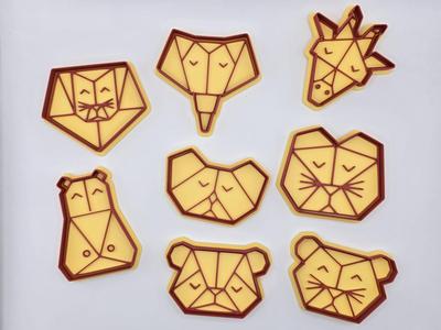 Geometric Origami Animal Cutter Cookie Playdoh Set