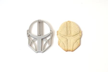 cookie cutter cutting mandalorian cookies
