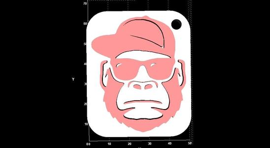 Monkey clip art keyhanger V2