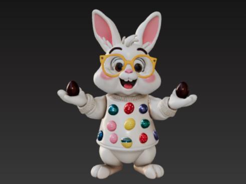 Colorful Easter Bunny with Glasses