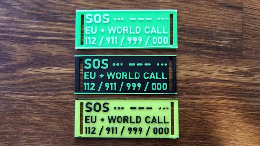 Emergency numbers - sign EU + World / SOS