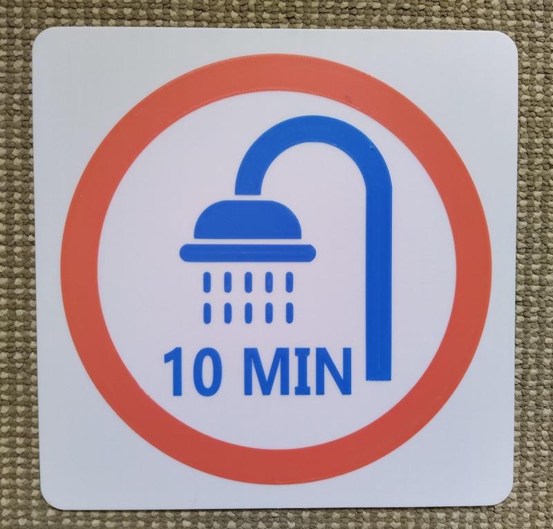 SHOWER TIME LIMIT SIGN