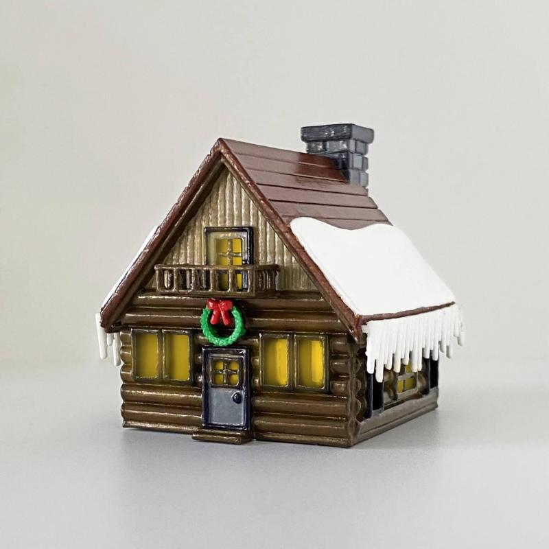 Christmas Cabin Lamp