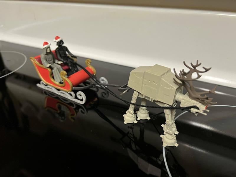 STAR WARS ADVENT CALENDAR 2023 DAY #24 EMPEROR AND VADER SLEIGH RIDE ACTION FIGURE, 3.75", 1/18 KENNER, HASBRO