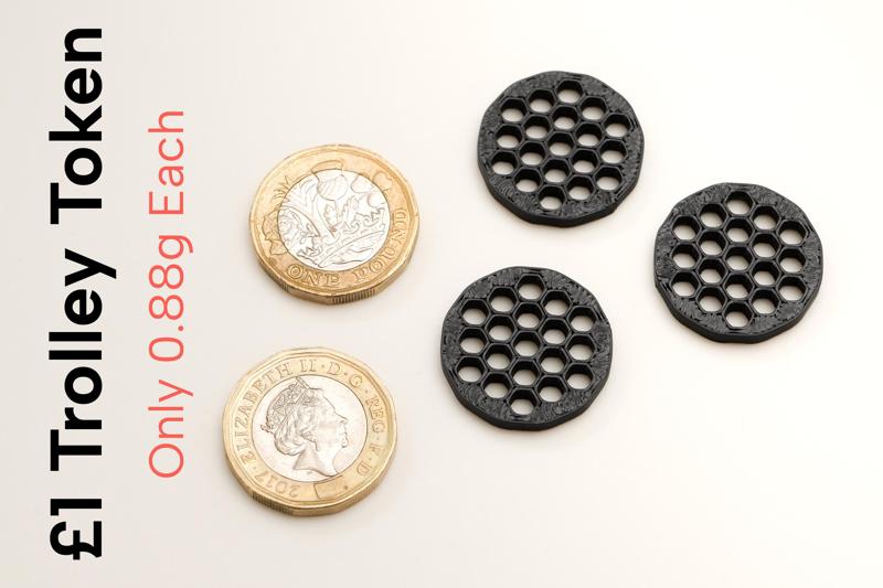 £1 Pound Trolley Token - Optimised to reduce material use
