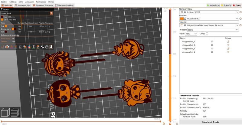 cake toppers: Four dolls 2 (two colours)
