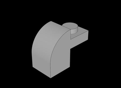 Lego Compatible (6091.dat) Brick  2 x  1 x  1.333 with Curved Top