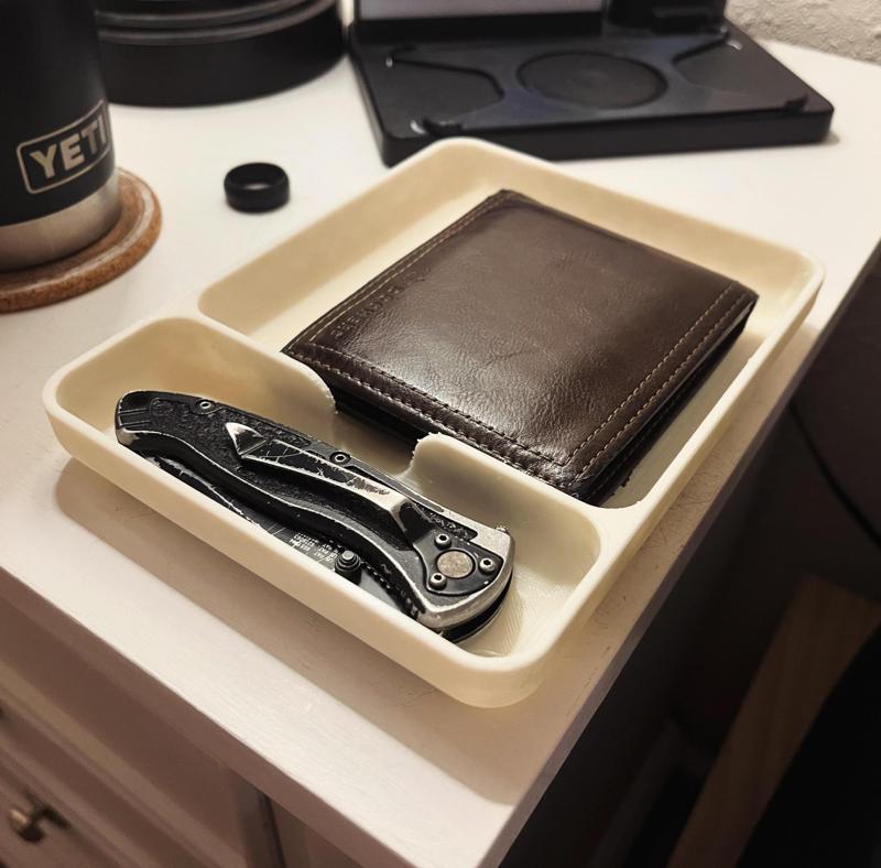 Nightstand Tray for Wallet and EDC Knife