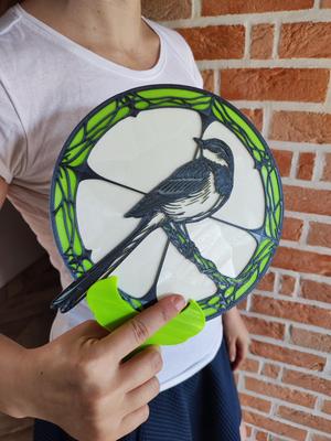 Bird in wreath (four colours)