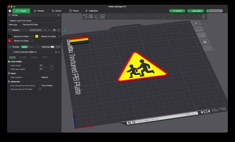 Polish road sign A-17